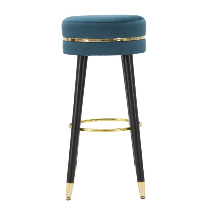 Tabouret de bar PARIS bleu or – Assise chic et brillante pour un style Glam raffiné
