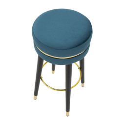 Tabouret de bar PARIS bleu or – Assise chic et brillante pour un style Glam raffiné