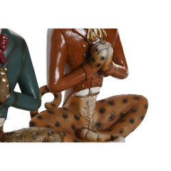 Figurine Décorative DKD Home Decor Bleu Marron Doré Léopard 16 x 9,5 x 23 cm (2 Unités)