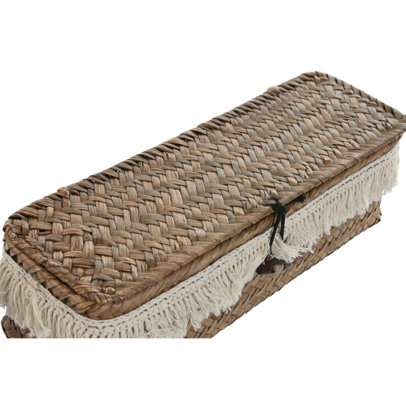 Set de basket Home ESPRIT Blanc Naturel Fibre naturelle Boho Usé (3 Pièces)