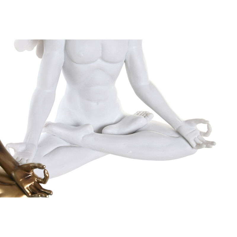 Figurine Décorative DKD Home Decor Blanc Doré Ange Néoclassique 31,5 x 17 x 26,5 cm (2 Unités)