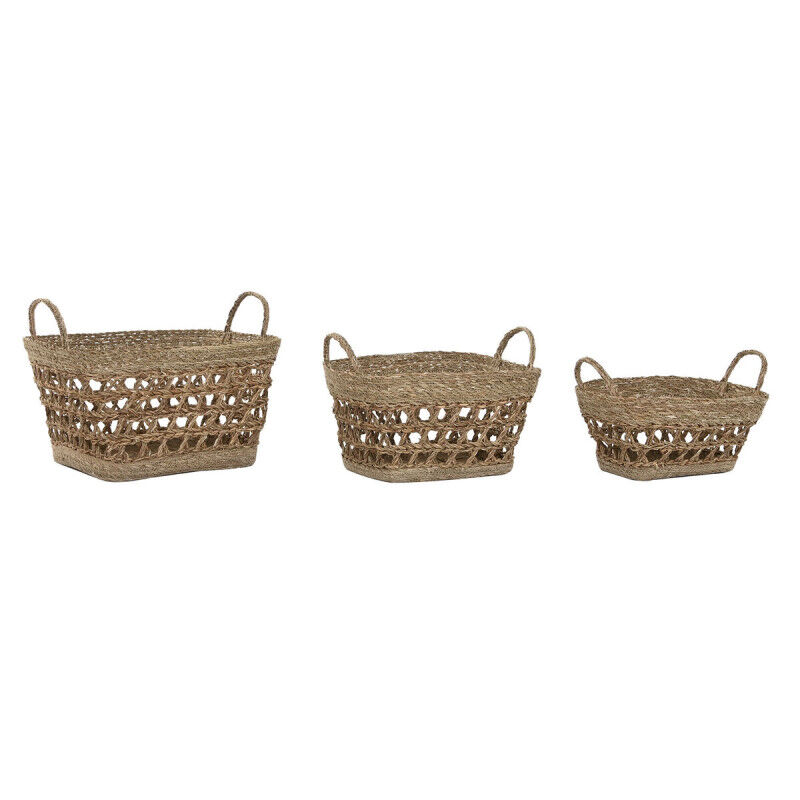 Set de basket Home ESPRIT Naturel Herbier marin Tropical (3 Pièces)