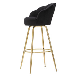 Tabouret de bar VIENNA noir – Design Glam Chic et assise haut de gamme