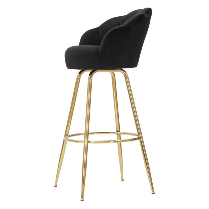 Tabouret de bar VIENNA noir – Design Glam Chic et assise haut de gamme