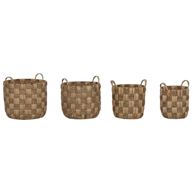 Set de basket Home ESPRIT Naturel Métal Jacinthe d'eau Boho (4 Pièces)
