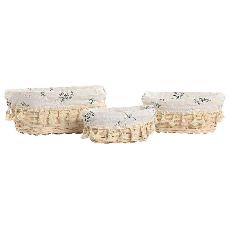 Set de basket Home ESPRIT Naturel osier (3 Pièces)