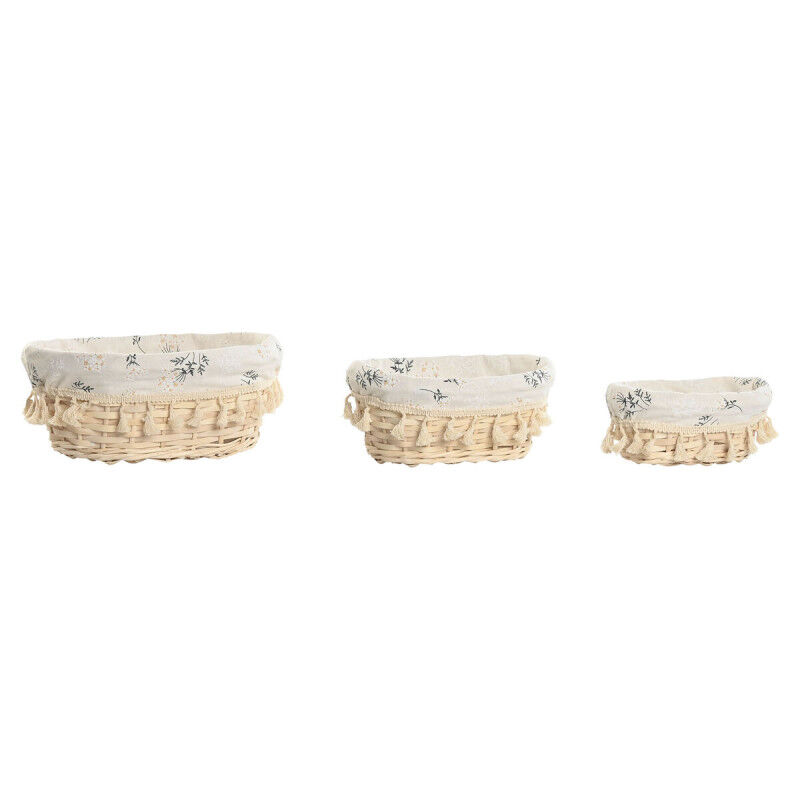 Set de basket Home ESPRIT Naturel osier (3 Pièces)