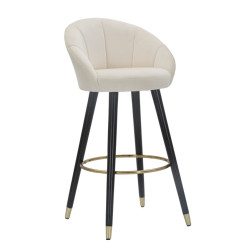 Tabouret de bar PRAGUE crème – Élégance intemporelle et charme Glam
