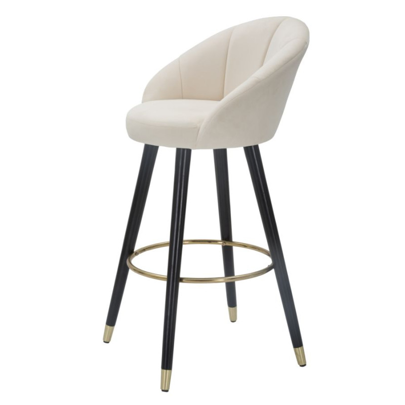 Tabouret de bar PRAGUE crème – Élégance intemporelle et charme Glam