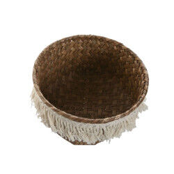 Set de basket Home ESPRIT Blanc Naturel Fibre naturelle Boho Usé (3 Pièces)