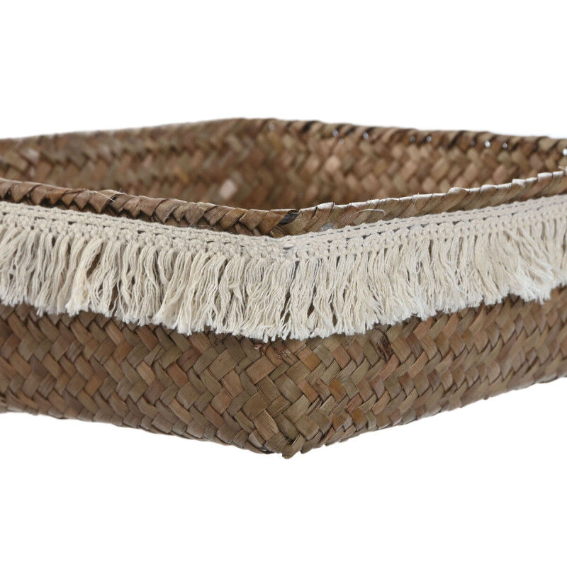 Set de basket Home ESPRIT Blanc Naturel Fibre naturelle Boho Usé (4 Pièces)