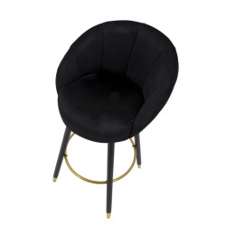 Tabouret de bar PRAGUE noir – Allure sophistiquée et style Glam Chic