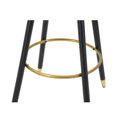 Tabouret de bar PRAGUE noir – Allure sophistiquée et style Glam Chic
