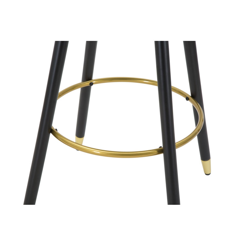 Tabouret de bar PRAGUE noir – Allure sophistiquée et style Glam Chic