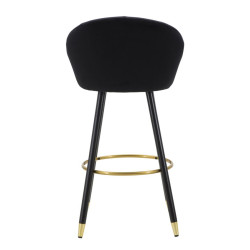 Tabouret de bar PRAGUE noir – Allure sophistiquée et style Glam Chic
