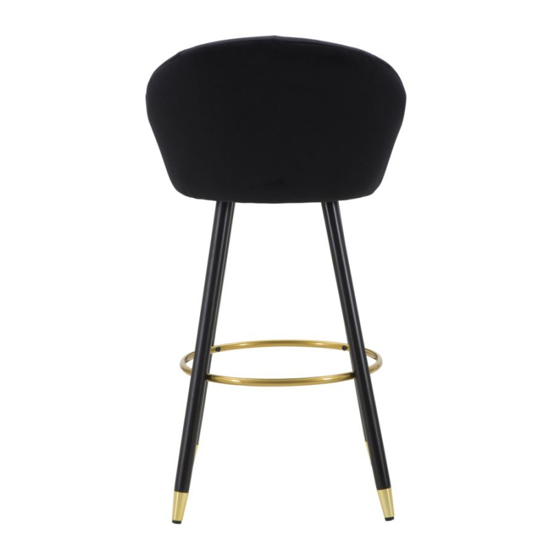 Tabouret de bar PRAGUE noir – Allure sophistiquée et style Glam Chic