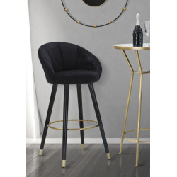 Tabouret de bar PRAGUE noir – Allure sophistiquée et style Glam Chic