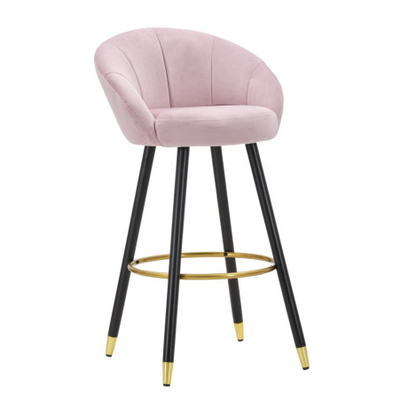 Tabouret de bar PRAGUE rose – Finition élégante et confort luxueux