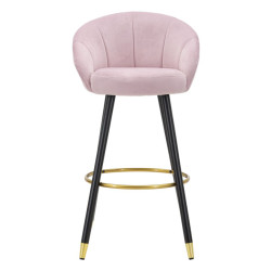 Tabouret de bar PRAGUE rose – Finition élégante et confort luxueux