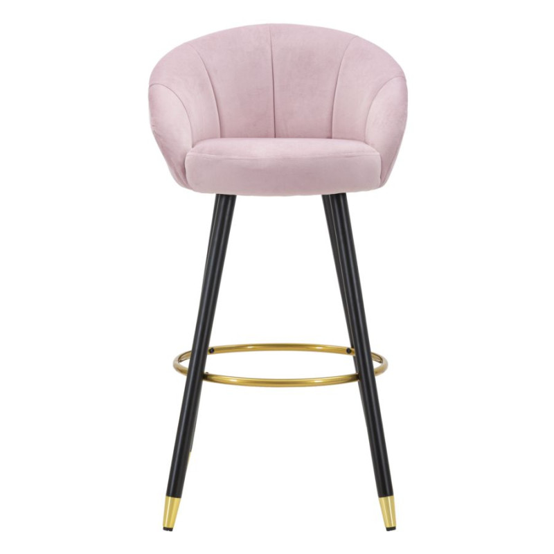 Tabouret de bar PRAGUE rose – Finition élégante et confort luxueux