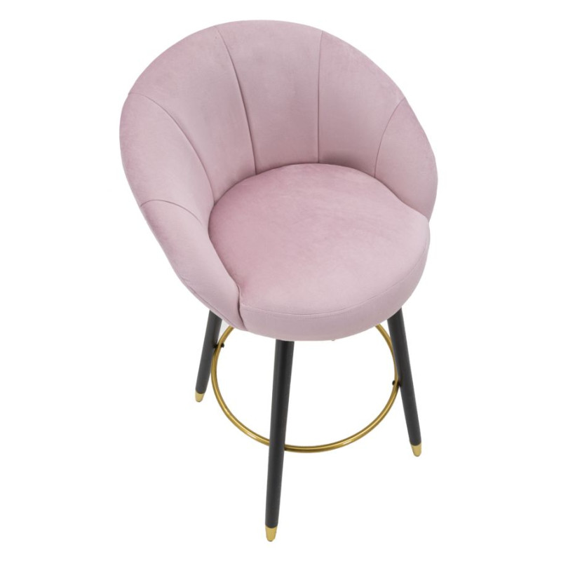 Tabouret de bar PRAGUE rose – Finition élégante et confort luxueux