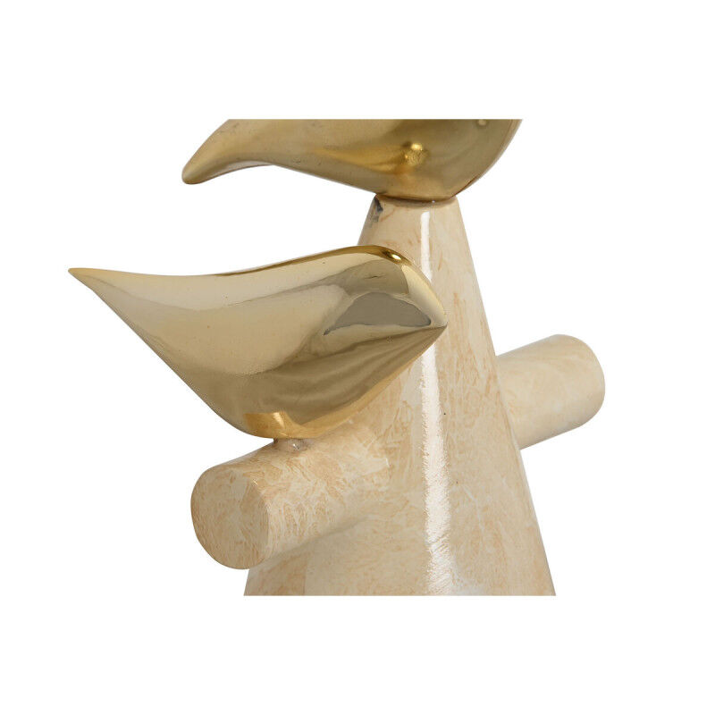 Figurine Décorative Home ESPRIT Doré Ivoire Oiseaux Romantique 16,5 x 14 x 27 cm