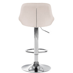Tabouret de bar Lazio en tissu chromé crème
