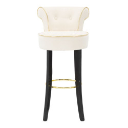 Tabouret de bar LUXY crème – Style Glamour et confort exceptionnel