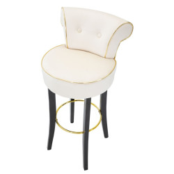 Tabouret de bar LUXY crème – Style Glamour et confort exceptionnel