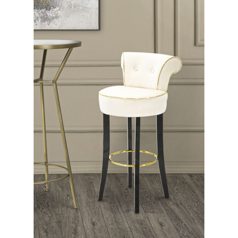 Tabouret de bar LUXY crème – Style Glamour et confort exceptionnel
