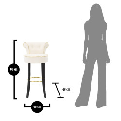 Tabouret de bar LUXY crème – Style Glamour et confort exceptionnel