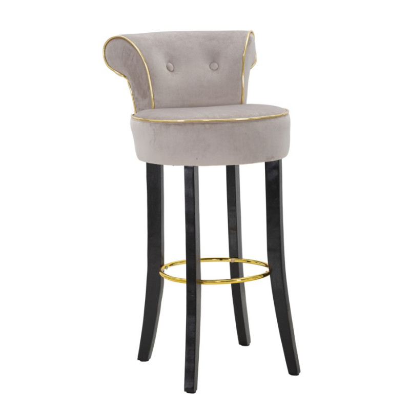 Tabouret de bar LUXY gris – Élégance moderne et assise Glam Chic