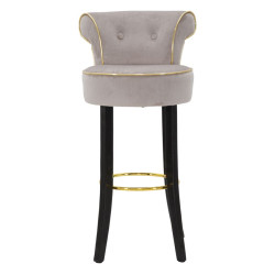 Tabouret de bar LUXY gris – Élégance moderne et assise Glam Chic