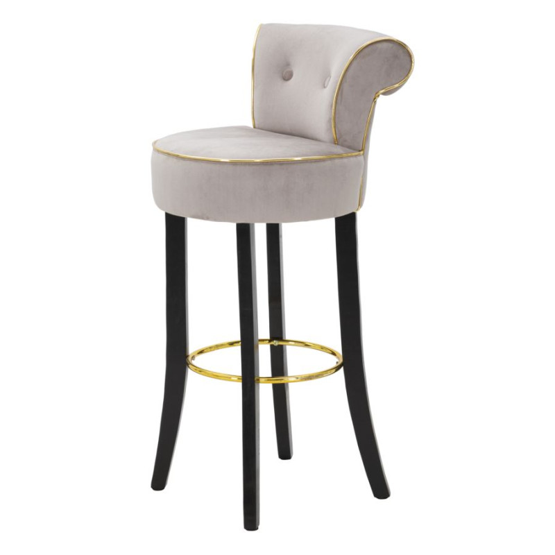 Tabouret de bar LUXY gris – Élégance moderne et assise Glam Chic