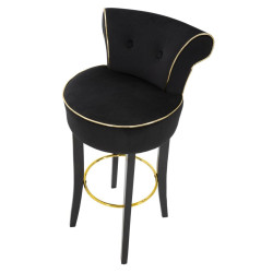 Tabouret de bar LUXY noir – Design Glam et raffinement absolu