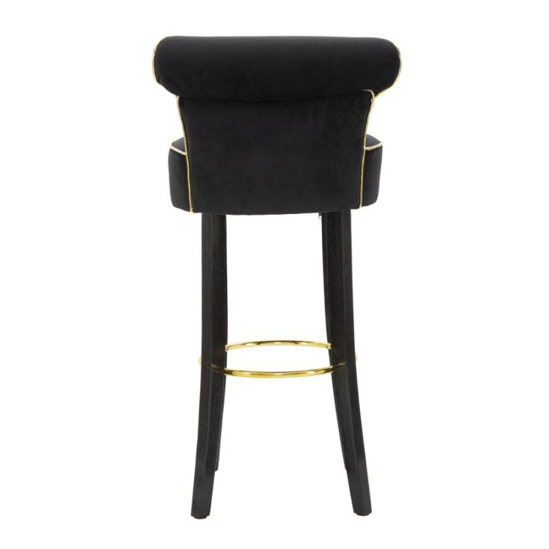Tabouret de bar LUXY noir – Design Glam et raffinement absolu