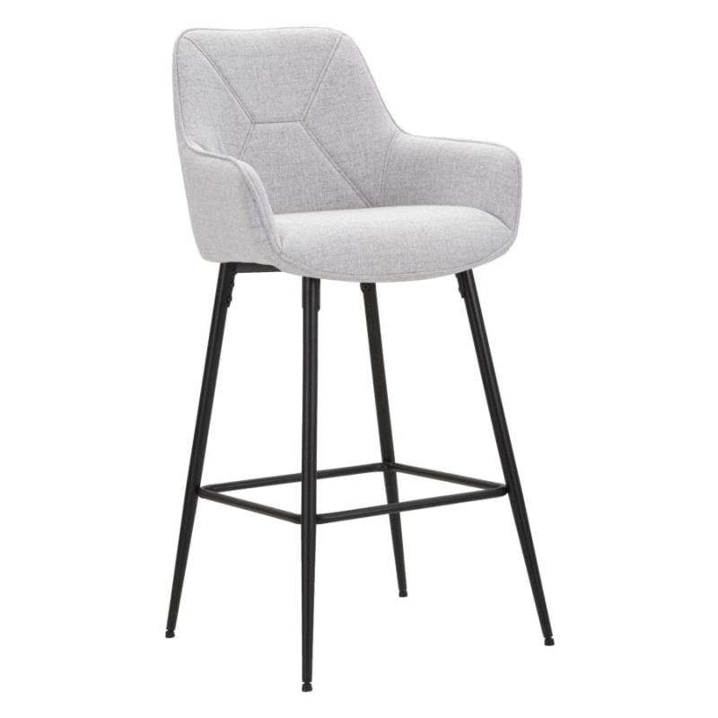 Ensemble de 2 tabourets de bar gris – Élégance et confort Glam pour votre bar ou cuisine
