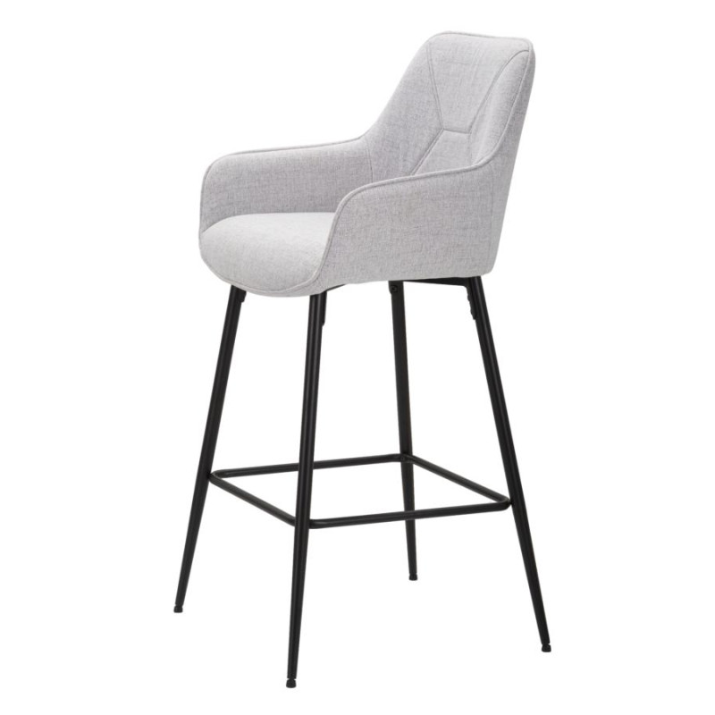 Ensemble de 2 tabourets de bar gris – Élégance et confort Glam pour votre bar ou cuisine