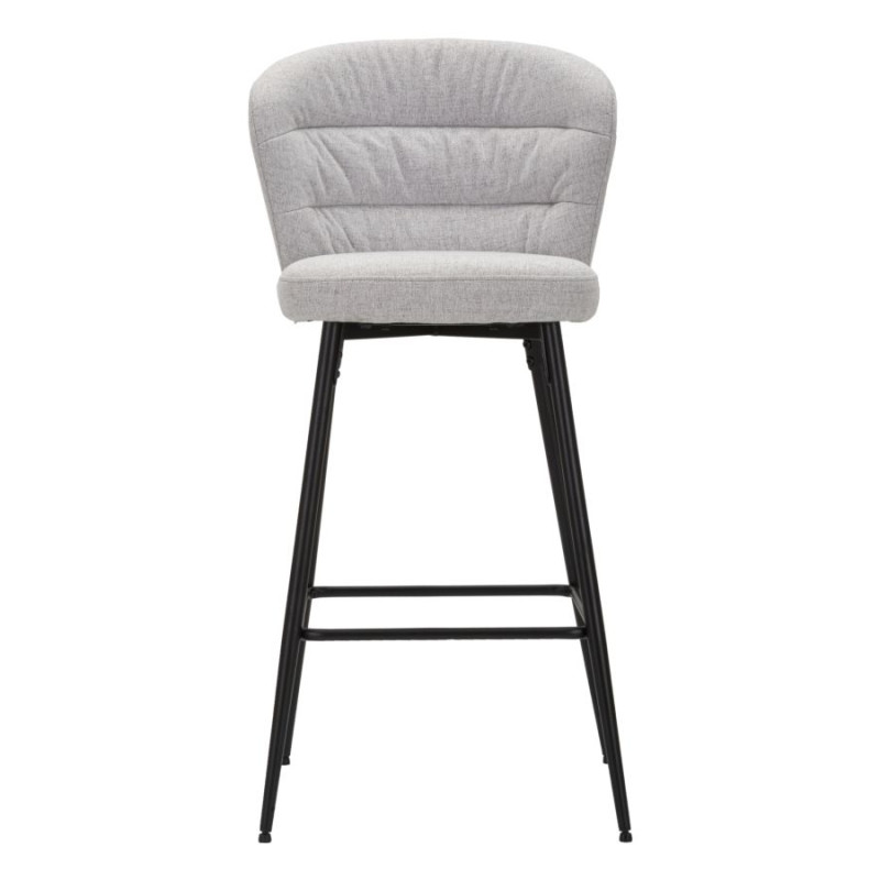 Tabouret de bar LOSANNA gris – Lot de 2, design Glam Chic et confort raffiné