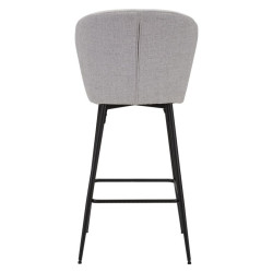 Tabouret de bar LOSANNA gris – Lot de 2, design Glam Chic et confort raffiné