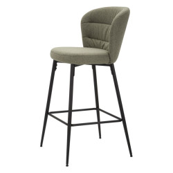 Tabouret de bar LOSANNA vert – Lot de 2, style Glam élégant et moderne