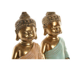 Figurine Décorative Home ESPRIT Vert Rose Buda Oriental 10 x 8 x 24 cm (2 Unités)