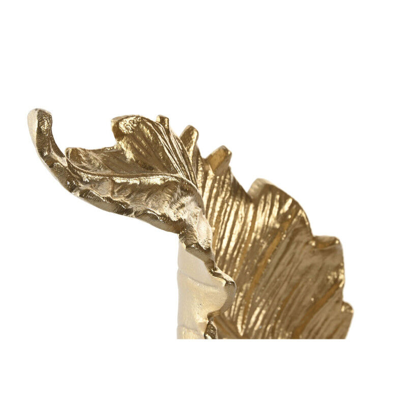 Figurine Décorative Home ESPRIT Blanc Doré Feuille d'une plante 20 x 7 x 22 cm