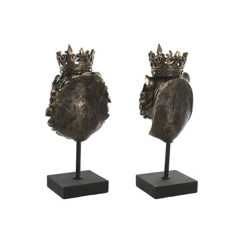 Figurine Décorative Home ESPRIT Brun foncé Lion Couronne 21 x 18 x 44 cm (2 Unités)