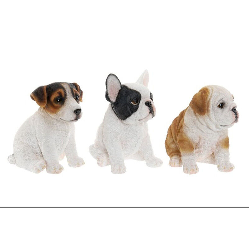Figurine Décorative Home ESPRIT Blanc Marron Noir Chien 16,5 x 11,5 x 16 cm (3 Unités)
