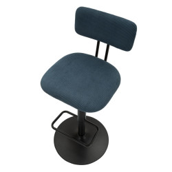 Tabouret de bar relevable bleu marine clair – Lot de 2, style contemporain et confort pratique