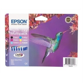 EPSON Multipack T0807 - Colibri - Noir, jaune, cyan, magenta, magenta clair, cyan clair (C13T08074011)