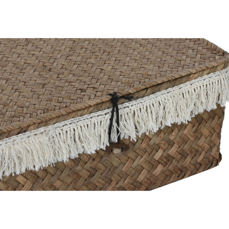 Set de basket Home ESPRIT Blanc Naturel Fibre naturelle Boho Usé (4 Pièces)