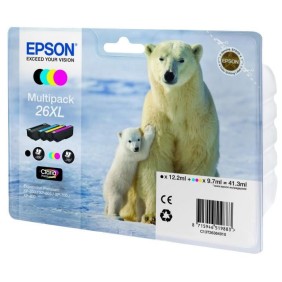 EPSON Multipack T2636 XL - Ours Polaire - Noir, Cyan, Jaune, Magenta (C13T26364010)