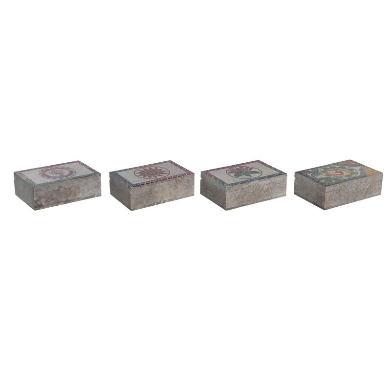 Boîte à bijoux DKD Home Decor Multicouleur Pierre 15 x 10 x 5 cm (4 Unités)